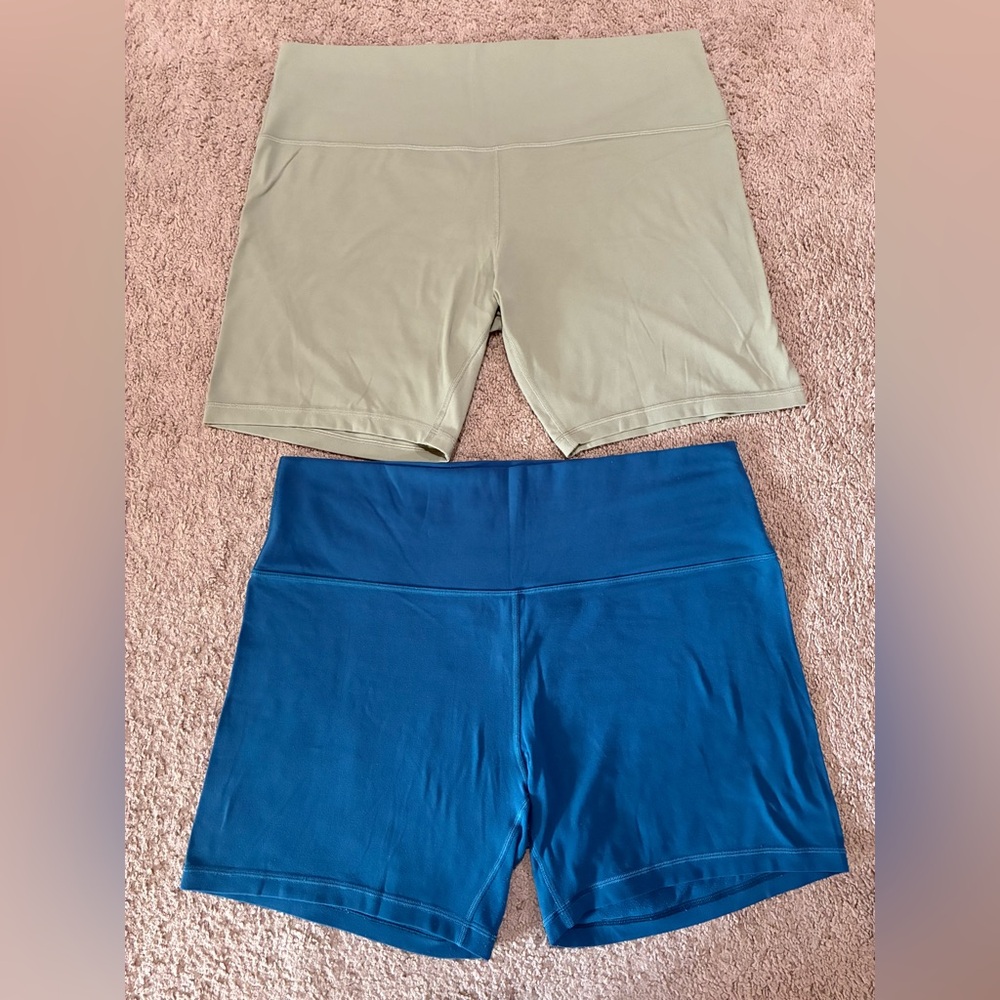 Lululemon Align High-Rise Shorts 6" Size 18 Lot of 2 Green Blue
